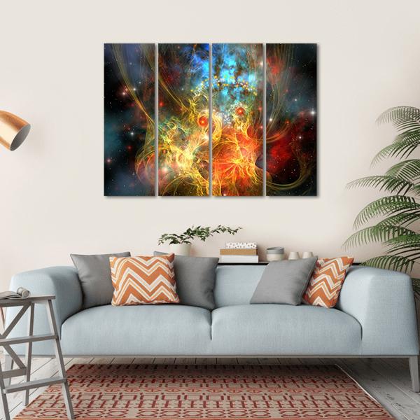 Princess Nebula With A Crown On Her Head Canvas Wall Art-4 Horizontal-Gallery Wrap-34" x 24"-Tiaracle