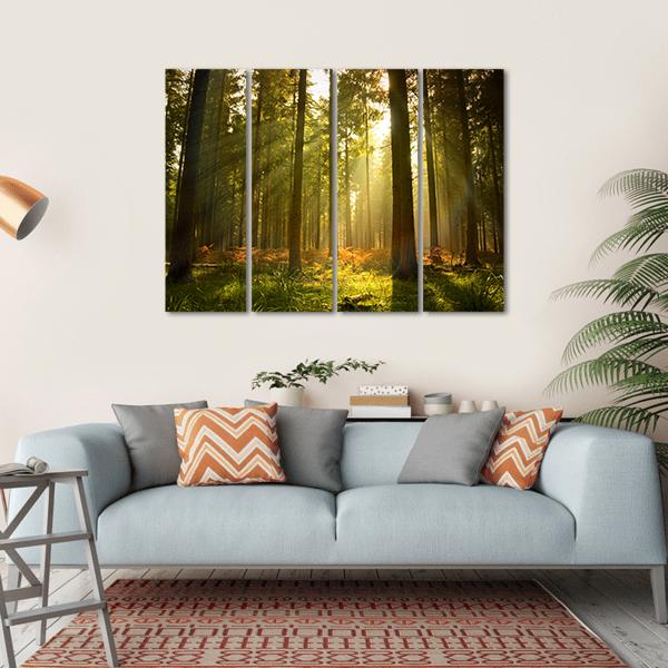 Forest At Dusk Canvas Wall Art-4 Horizontal-Gallery Wrap-34&quot; x 24&quot;-Tiaracle