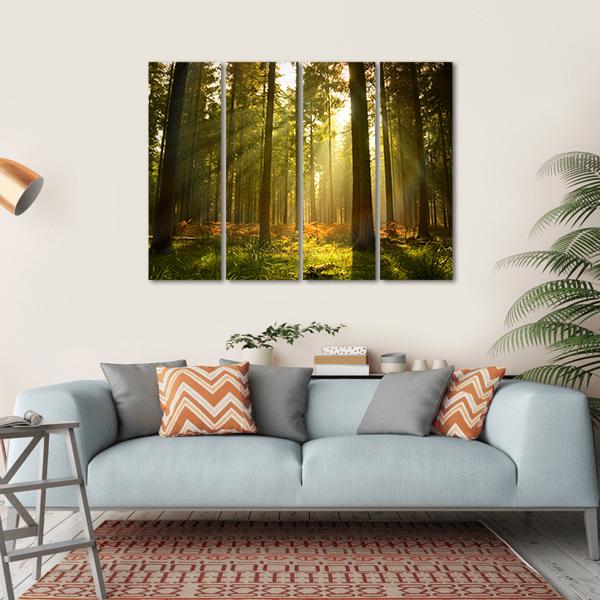 Forest At Dusk Canvas Wall Art-4 Square-Gallery Wrap-17" x 17"-Tiaracle