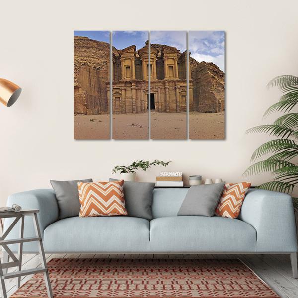 Ad-Deir In Petra Jordan Canvas Wall Art-1 Piece-Gallery Wrap-36" x 24"-Tiaracle