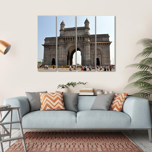 Gateway Of India In Mumbai Canvas Wall Art-4 Horizontal-Gallery Wrap-34" x 24"-Tiaracle