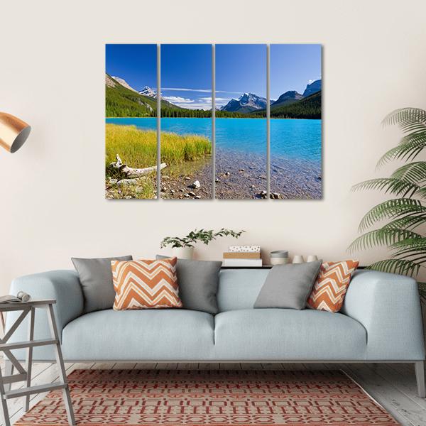 Canadian Lake Canvas Wall Art-4 Horizontal-Gallery Wrap-34" x 24"-Tiaracle