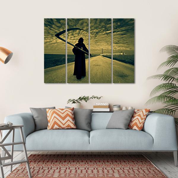 Grim Reaper Canvas Wall Art-4 Horizontal-Gallery Wrap-34" x 24"-Tiaracle