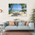 Tropical Beach With A Hammock Hanging From Palm Trees Canvas Wall Art-1 Piece-Gallery Wrap-36" x 24"-Tiaracle