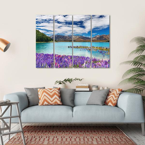 Lake Tekapo New Zealand Canvas Wall Art-4 Horizontal-Gallery Wrap-34" x 24"-Tiaracle