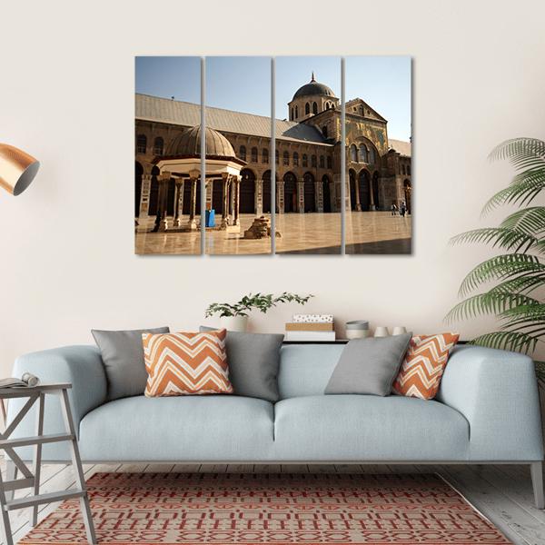 Famous Omayyad Mosque Canvas Wall Art-1 Piece-Gallery Wrap-36" x 24"-Tiaracle