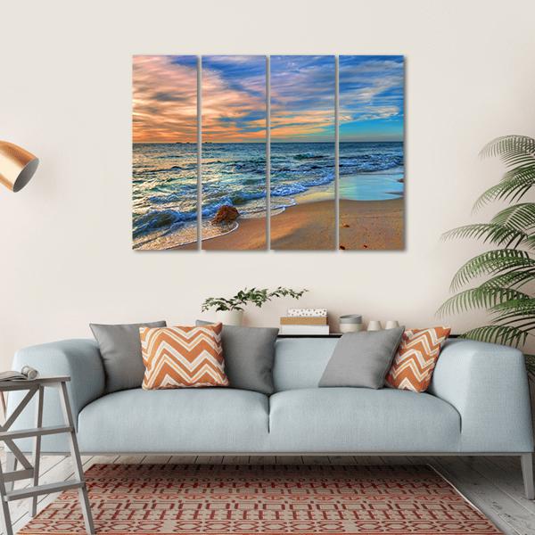 Sunset Beach Perth Western Australia Canvas Wall Art-4 Horizontal-Gallery Wrap-34" x 24"-Tiaracle