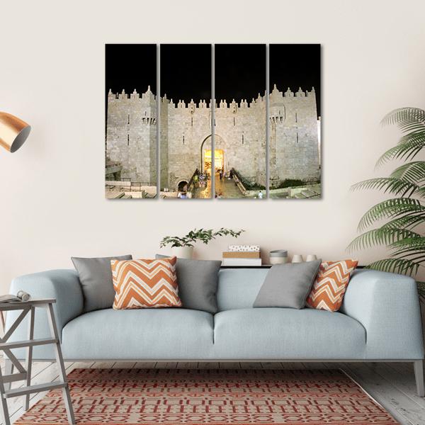 Damascus Gate Entrance Canvas Wall Art-4 Horizontal-Gallery Wrap-34" x 24"-Tiaracle