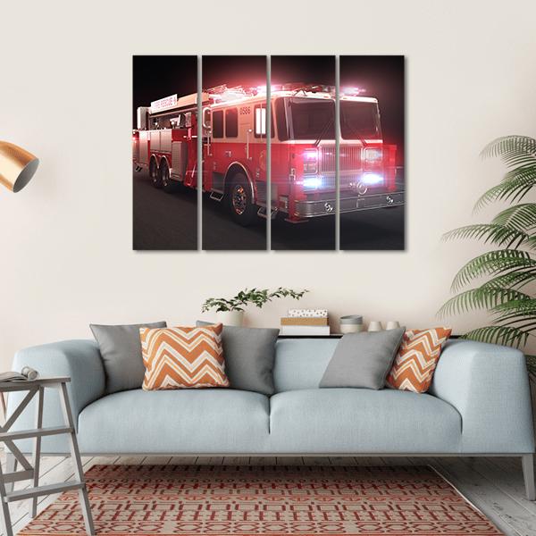 Fire Truck Canvas Wall Art-4 Horizontal-Gallery Wrap-34" x 24"-Tiaracle