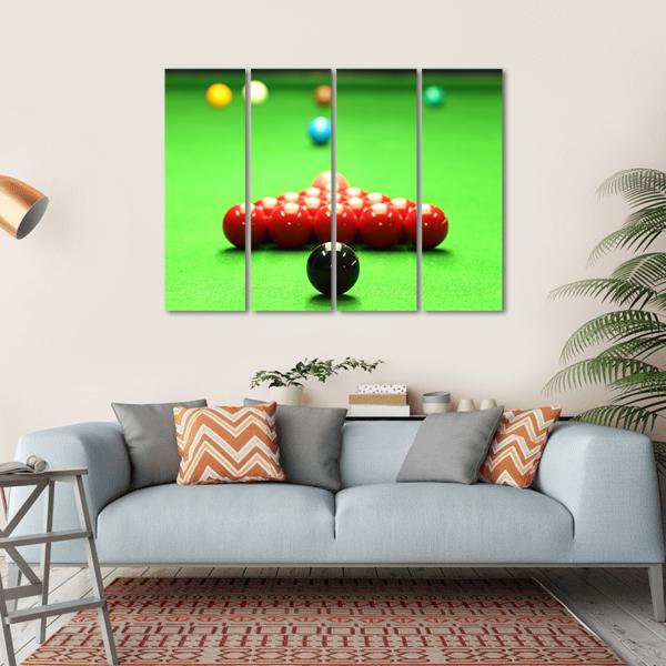 Snooker Balls Ready For Shot Canvas Wall Art-4 Horizontal-Gallery Wrap-34" x 24"-Tiaracle