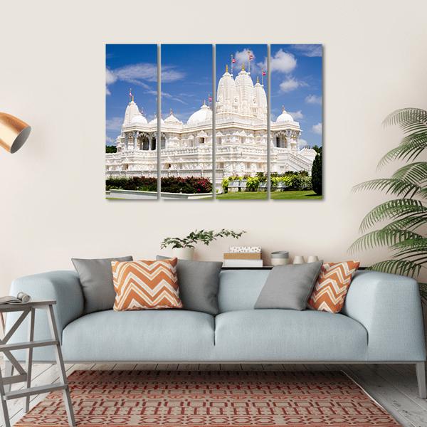Hindu Temple Of Atlanta Canvas Wall Art-4 Horizontal-Gallery Wrap-34" x 24"-Tiaracle