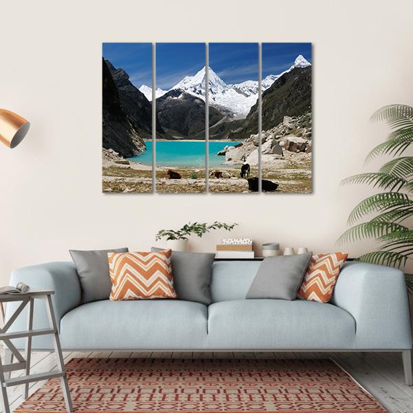 Humantay Lake Peru Canvas Wall Art-4 Horizontal-Gallery Wrap-34" x 24"-Tiaracle