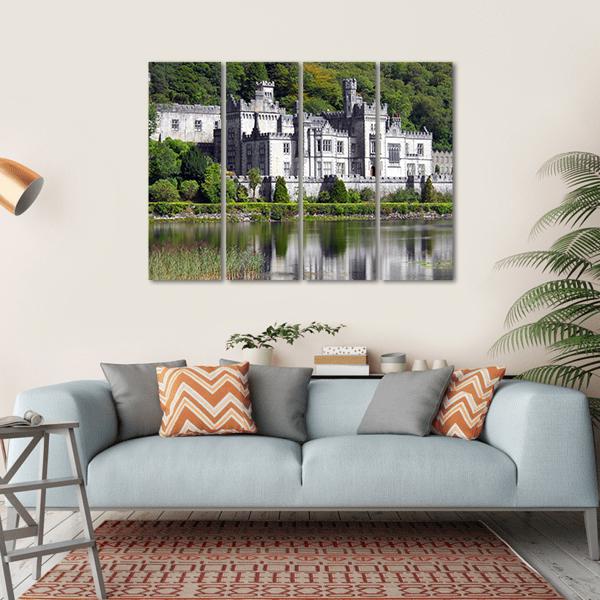 Kylemore Abbey Ireland Canvas Wall Art-4 Horizontal-Gallery Wrap-34" x 24"-Tiaracle