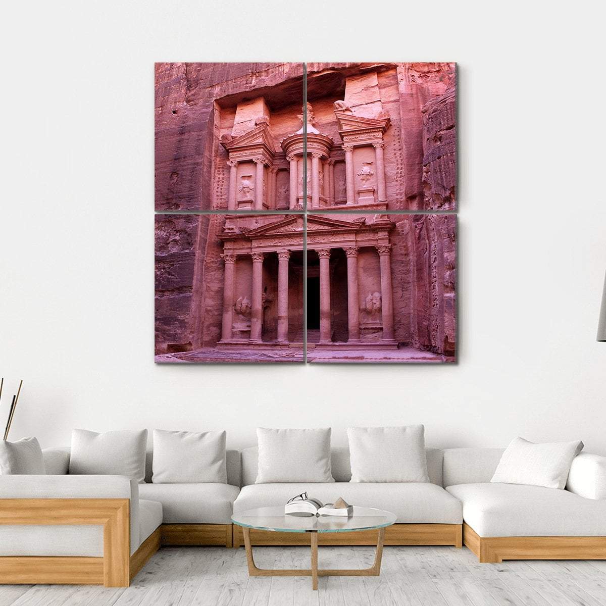 Petra Built in Jordan Canvas Wall Art-4 Square-Gallery Wrap-17" x 17"-Tiaracle