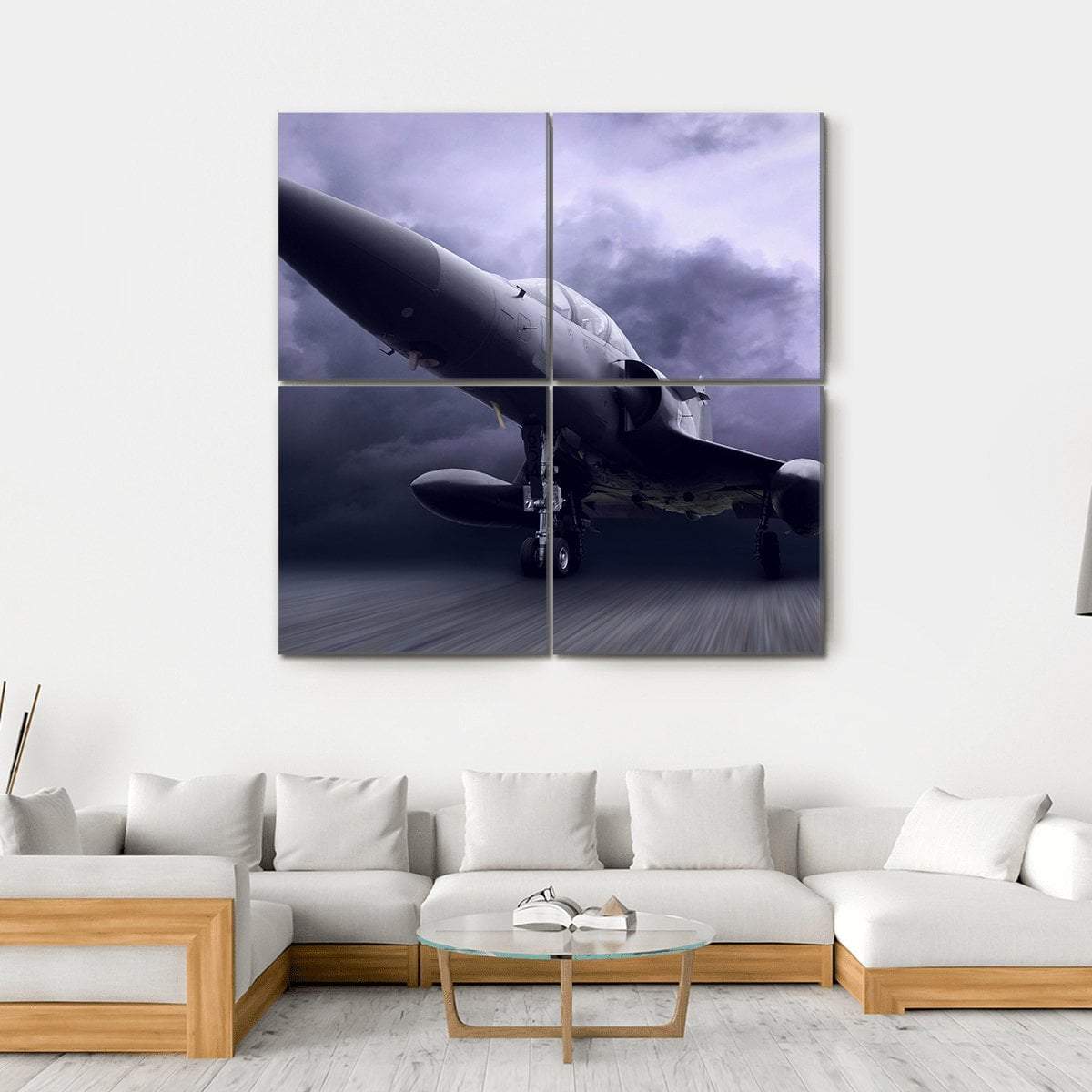 Military Airplane Canvas Wall Art-4 Square-Gallery Wrap-17" x 17"-Tiaracle