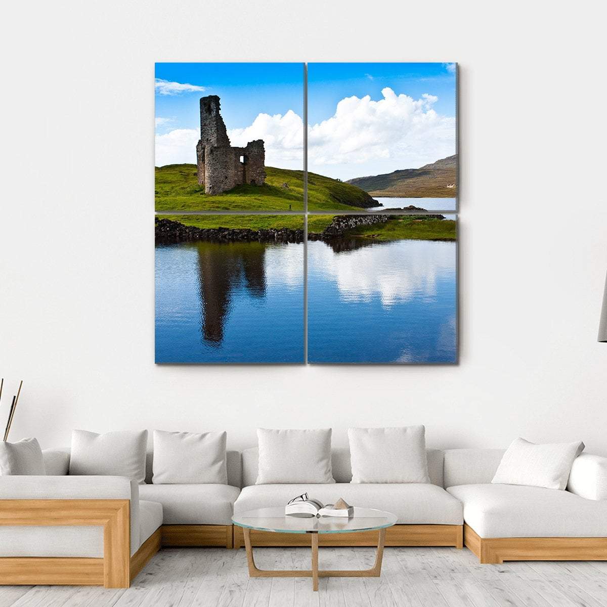 Path To A Ruiner Of Scottish Caste Canvas Wall Art-4 Square-Gallery Wrap-17" x 17"-Tiaracle