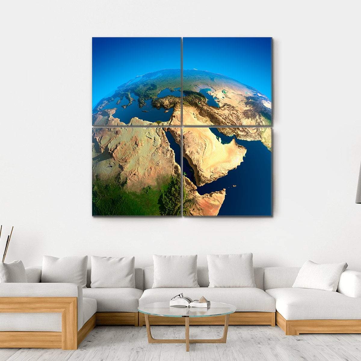 Middle East Satellite View Canvas Wall Art-4 Square-Gallery Wrap-17" x 17"-Tiaracle