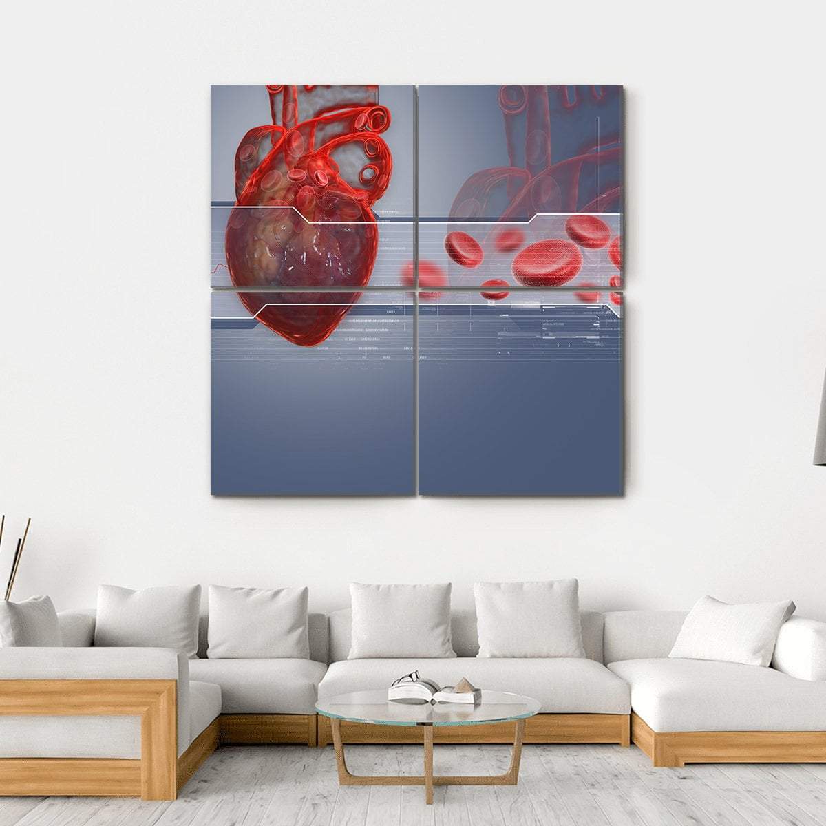 Human Heart Canvas Wall Art-4 Square-Gallery Wrap-17" x 17"-Tiaracle