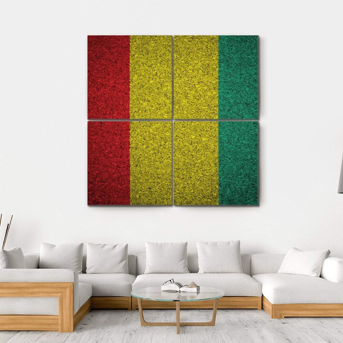 Guinean Flag Canvas Wall Art-4 Square-Gallery Wrap-17" x 17"-Tiaracle