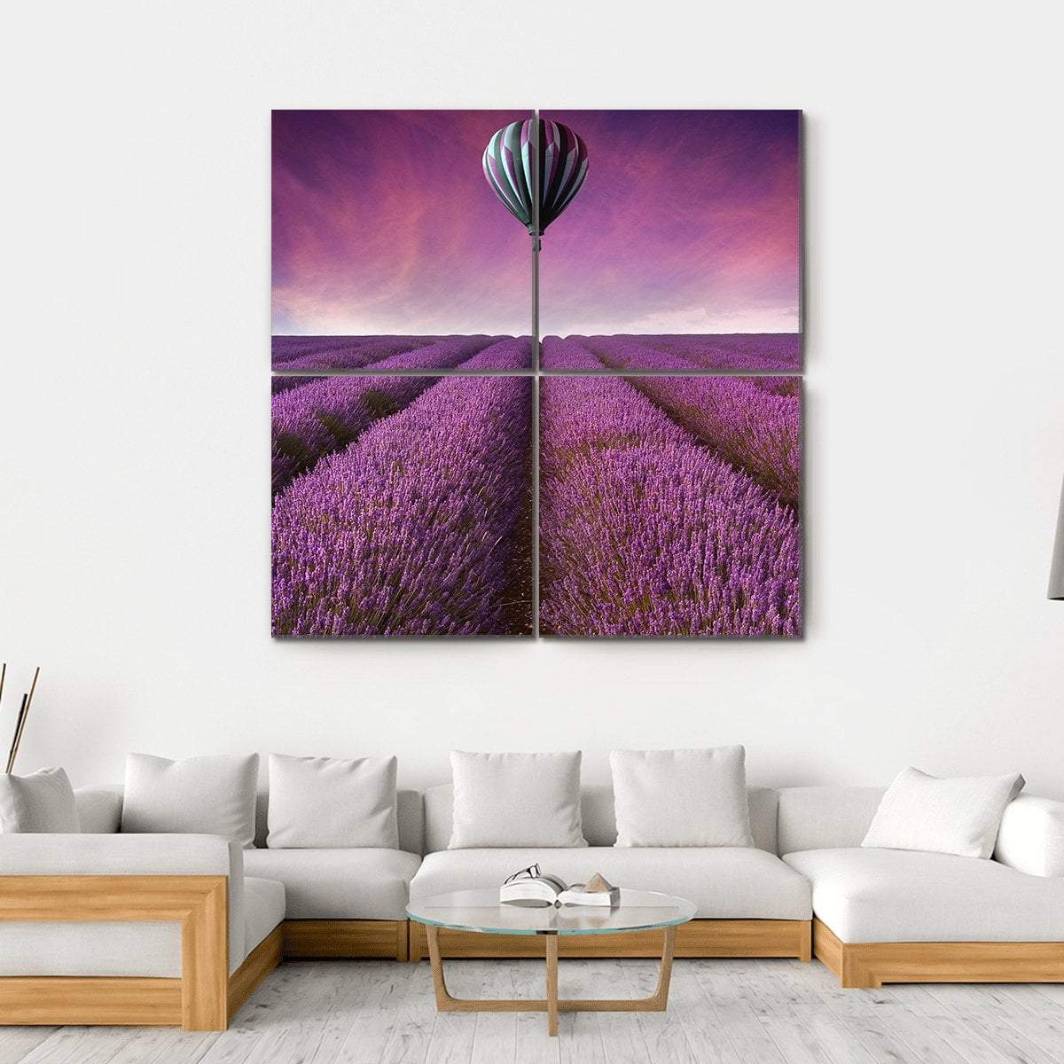 Summer Sunset Landscape Canvas Wall Art-4 Square-Gallery Wrap-17" x 17"-Tiaracle