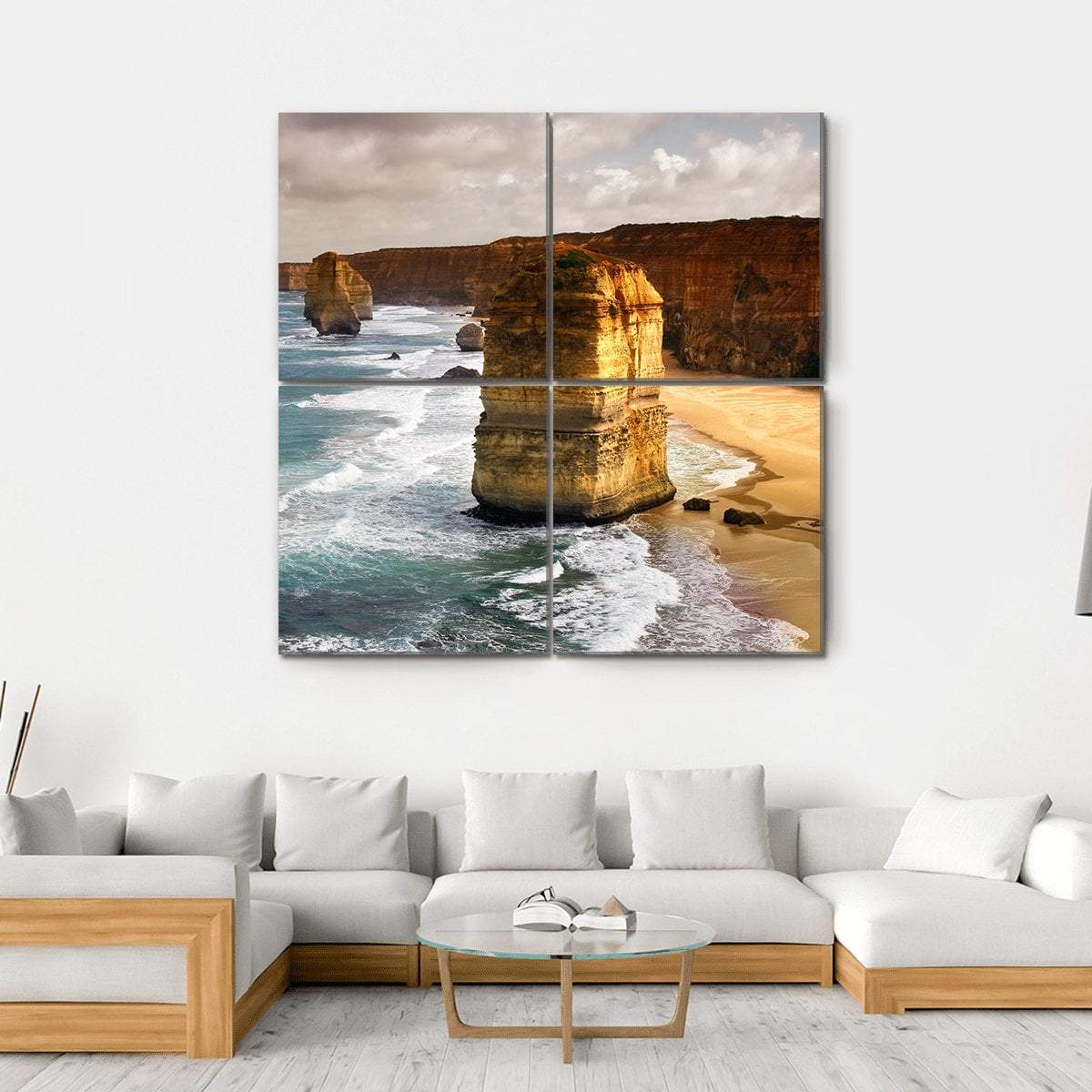 Apostles In Australia Canvas Wall Art-4 Square-Gallery Wrap-17" x 17"-Tiaracle