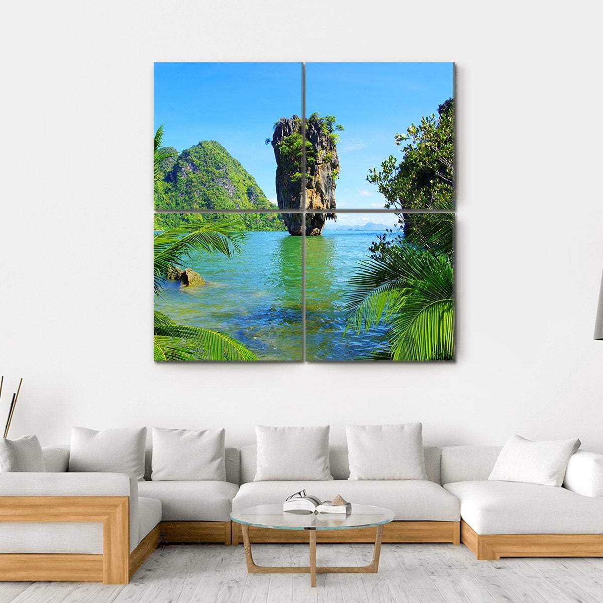 James Bond Island Canvas Wall Art-4 Square-Gallery Wrap-17" x 17"-Tiaracle