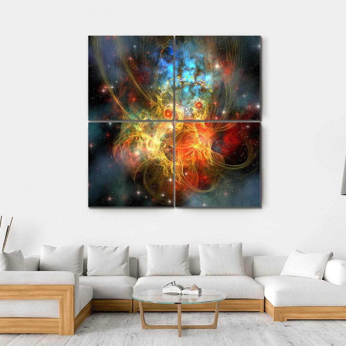 Princess Nebula With A Crown On Her Head Canvas Wall Art-4 Square-Gallery Wrap-17" x 17"-Tiaracle