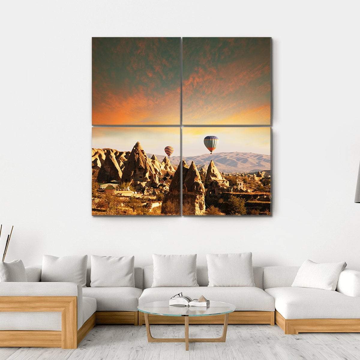 Cappadocia In Turkey Canvas Wall Art-4 Square-Gallery Wrap-17" x 17"-Tiaracle
