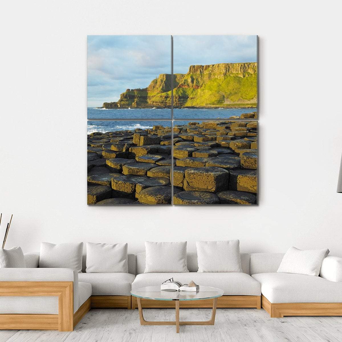Giant's Causeway In Antrim Canvas Wall Art-4 Square-Gallery Wrap-17" x 17"-Tiaracle