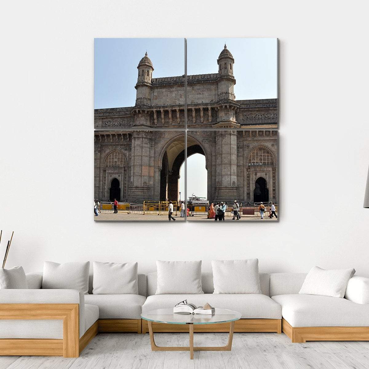 Gateway Of India In Mumbai Canvas Wall Art-4 Square-Gallery Wrap-17" x 17"-Tiaracle