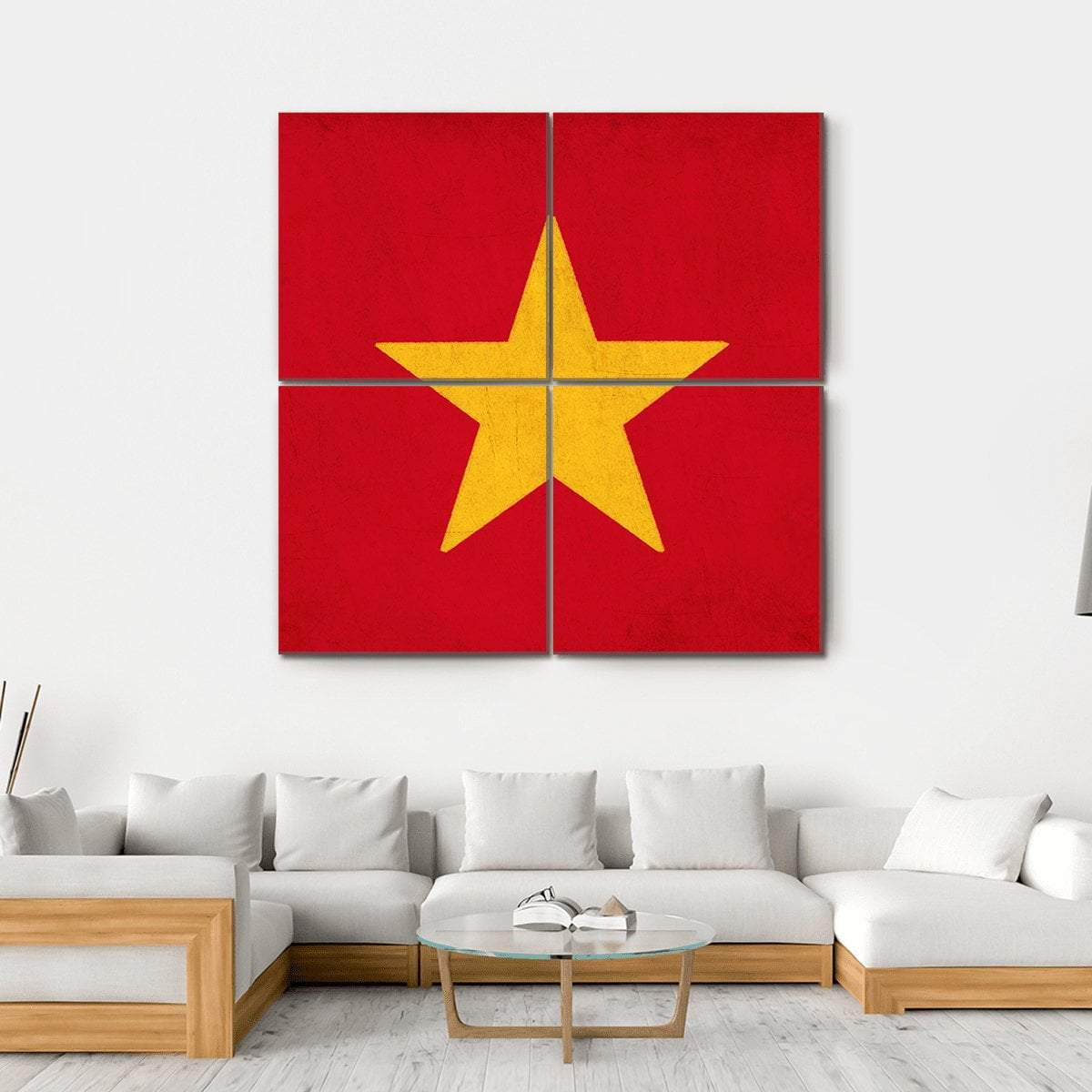Vietnam Flag Canvas Wall Art-4 Square-Gallery Wrap-17" x 17"-Tiaracle