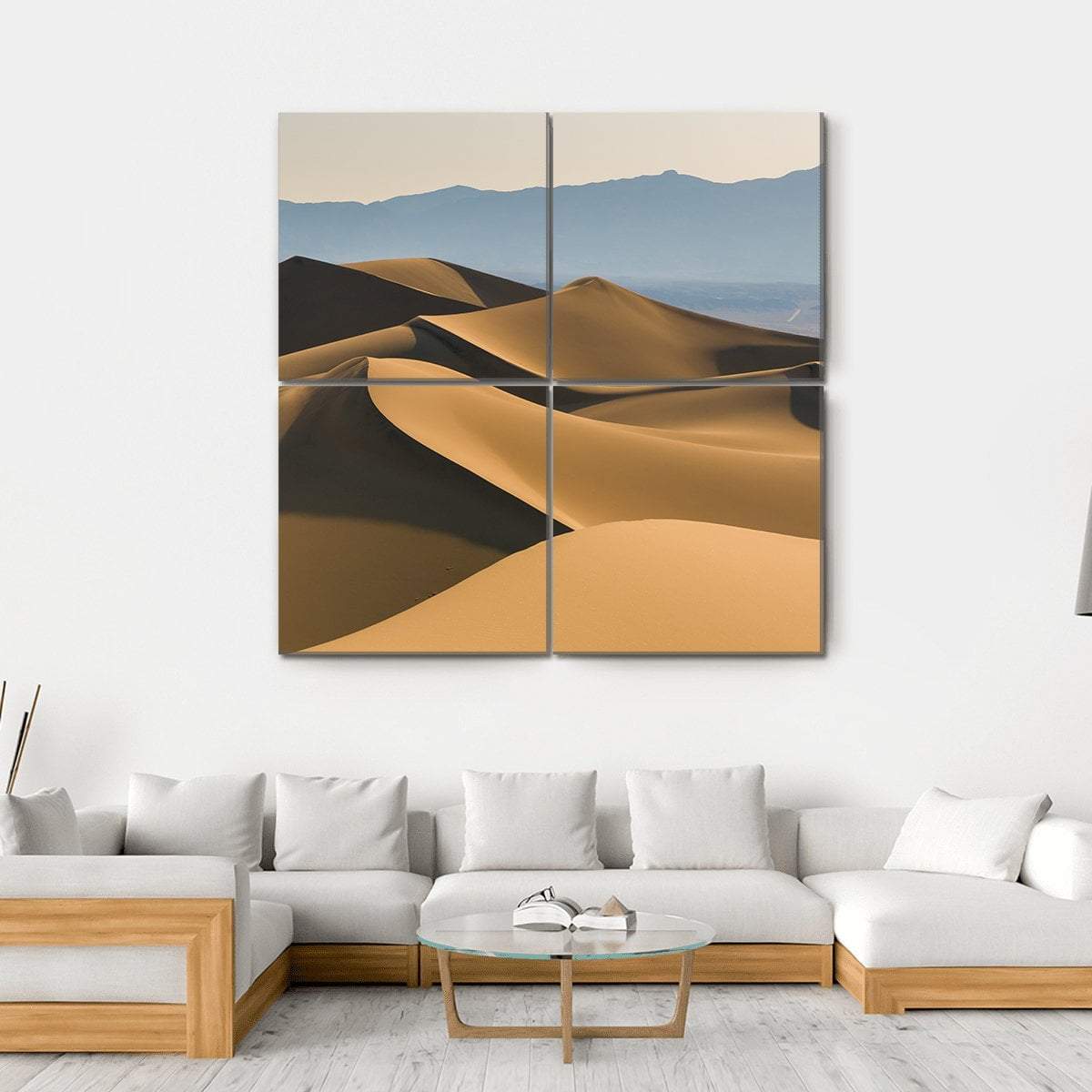 Sand Dunes Over Sunrise Sky Canvas Wall Art-4 Square-Gallery Wrap-17" x 17"-Tiaracle