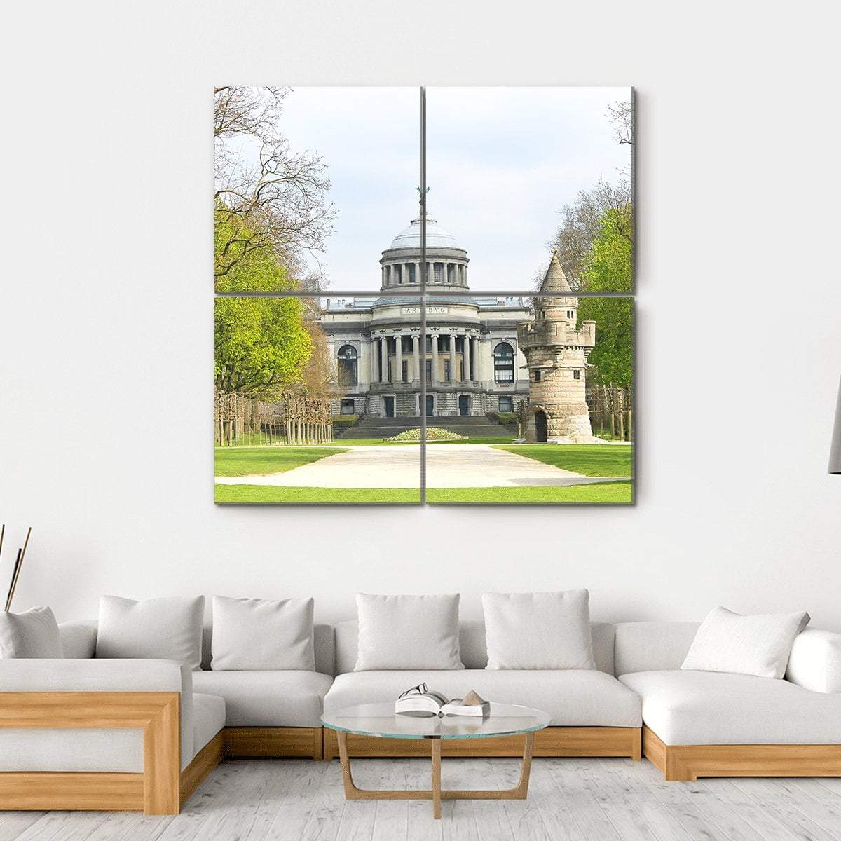 Fortress Tower Brussels Canvas Wall Art-4 Square-Gallery Wrap-17" x 17"-Tiaracle