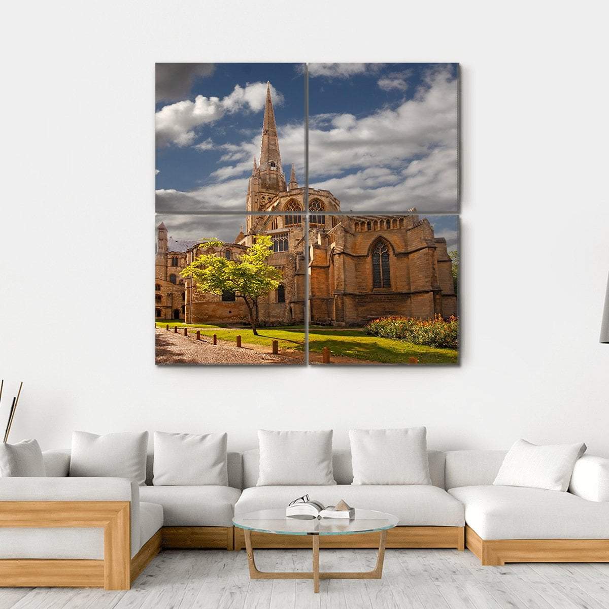 Norwich Cathedral Canvas Wall Art-4 Square-Gallery Wrap-17" x 17"-Tiaracle