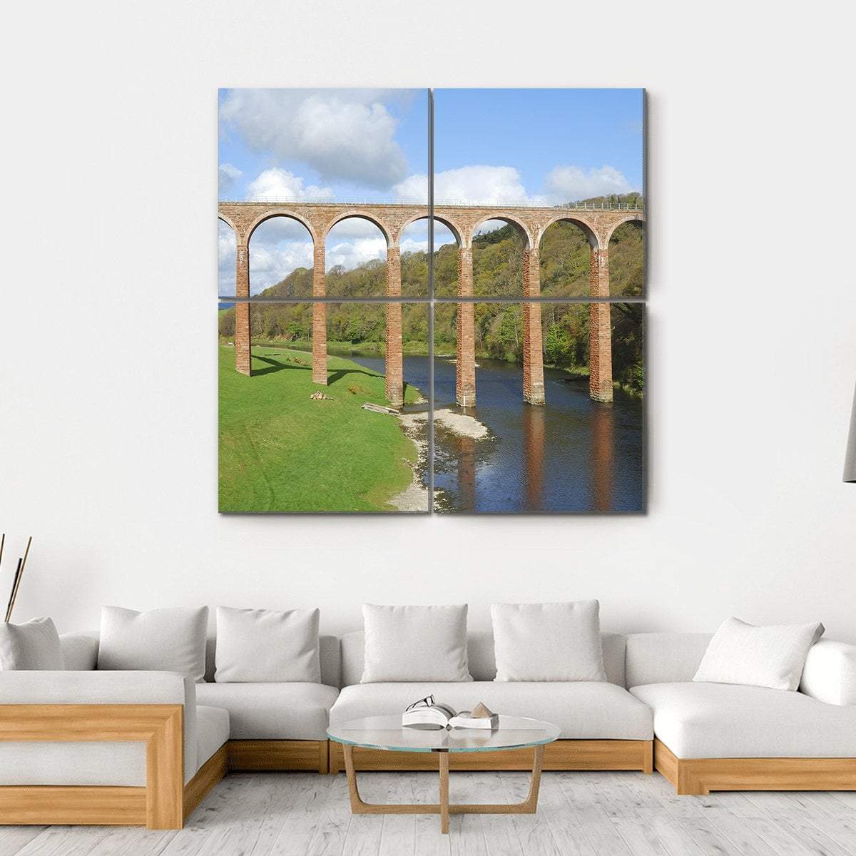 Old Bridge Over River Tweed Canvas Wall Art-4 Square-Gallery Wrap-17" x 17"-Tiaracle