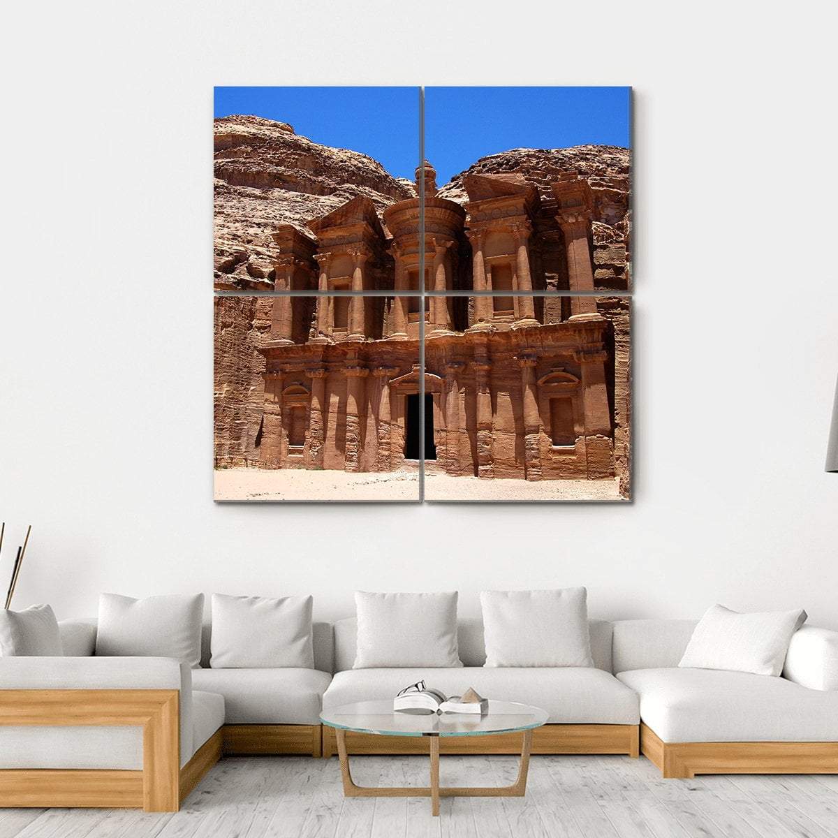 Petra Treasury In Jordan Canvas Wall Art-4 Square-Gallery Wrap-17" x 17"-Tiaracle