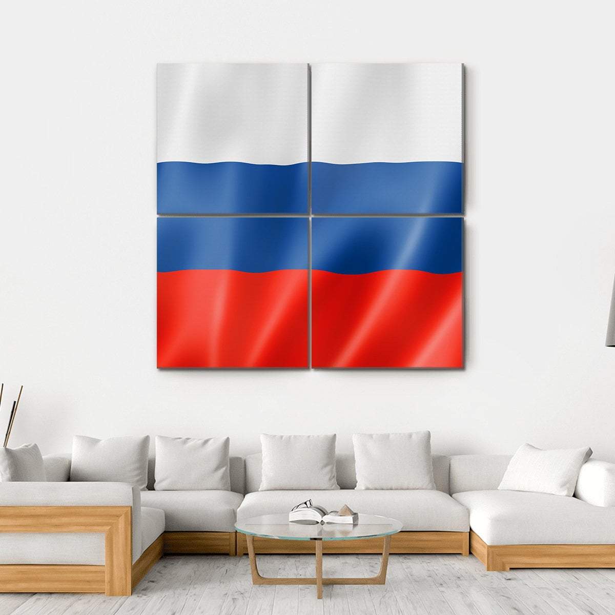 Russia Flag Canvas Wall Art-4 Square-Gallery Wrap-17" x 17"-Tiaracle