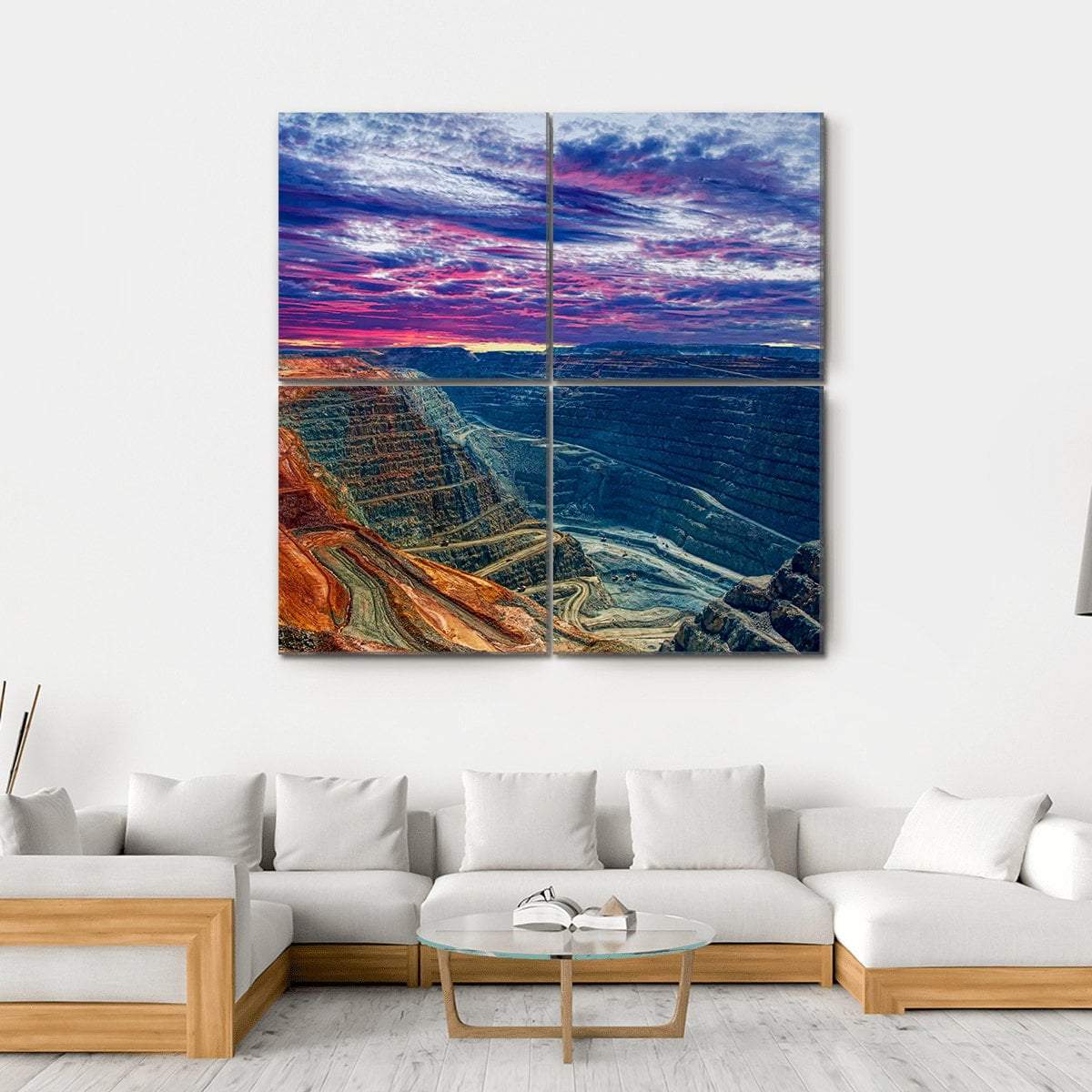 Super Pit Kalgoorlie Canvas Wall Art-4 Square-Gallery Wrap-17" x 17"-Tiaracle
