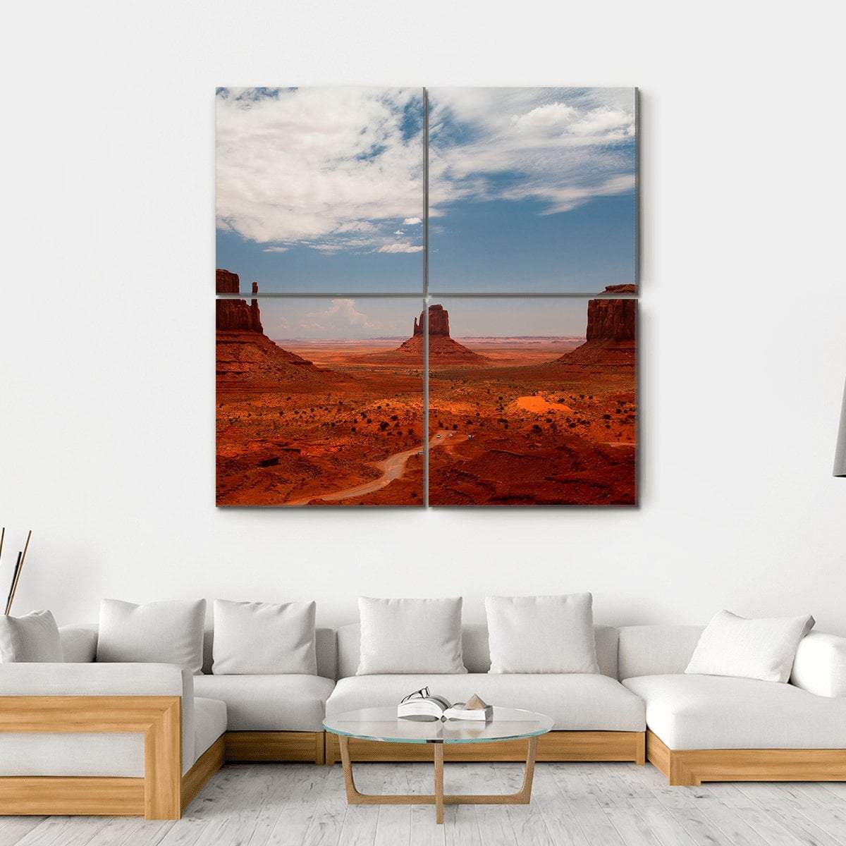 Monument Valley Utah Canvas Wall Art-4 Square-Gallery Wrap-17" x 17"-Tiaracle