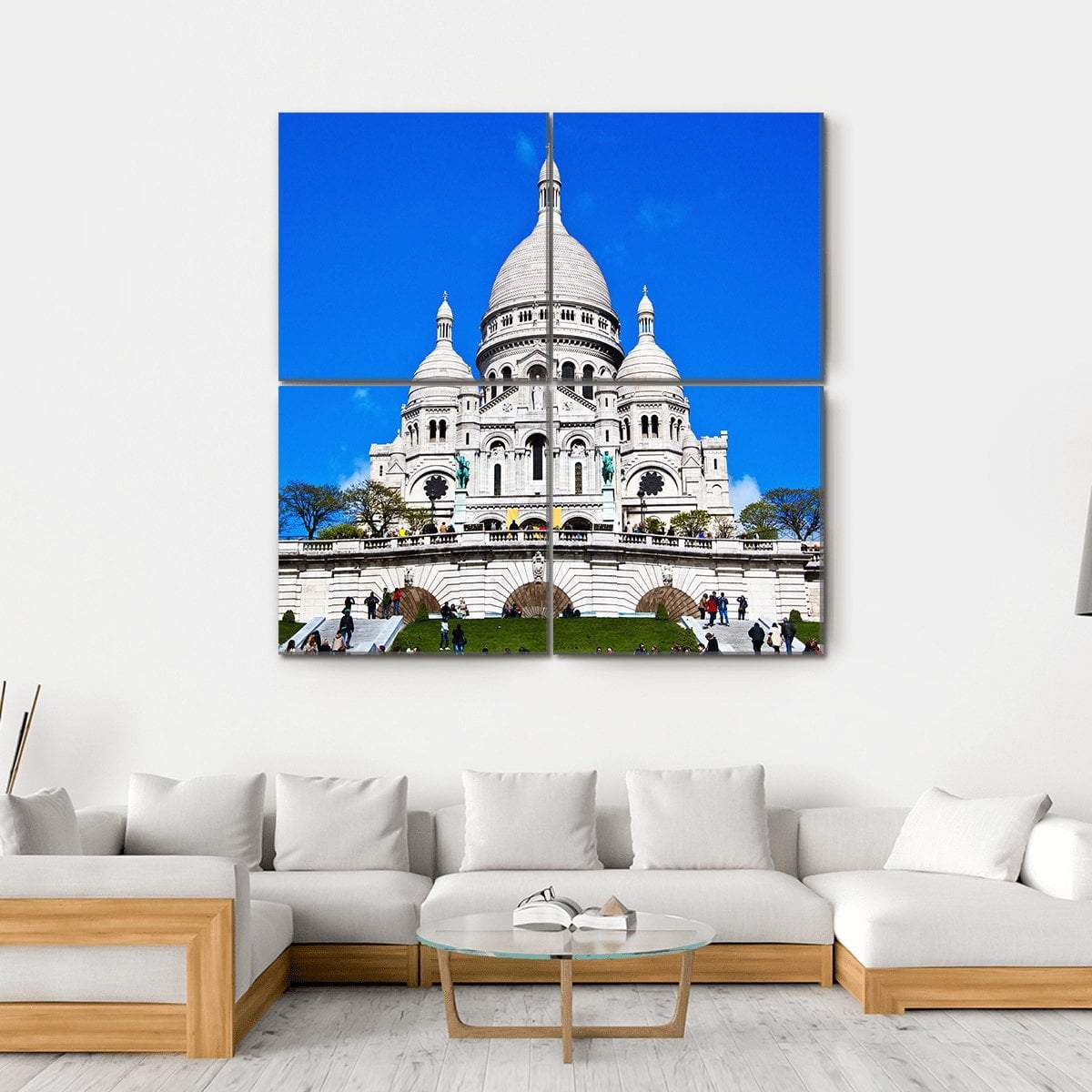 Church Of Sacre Coeur Canvas Wall Art-4 Square-Gallery Wrap-17" x 17"-Tiaracle