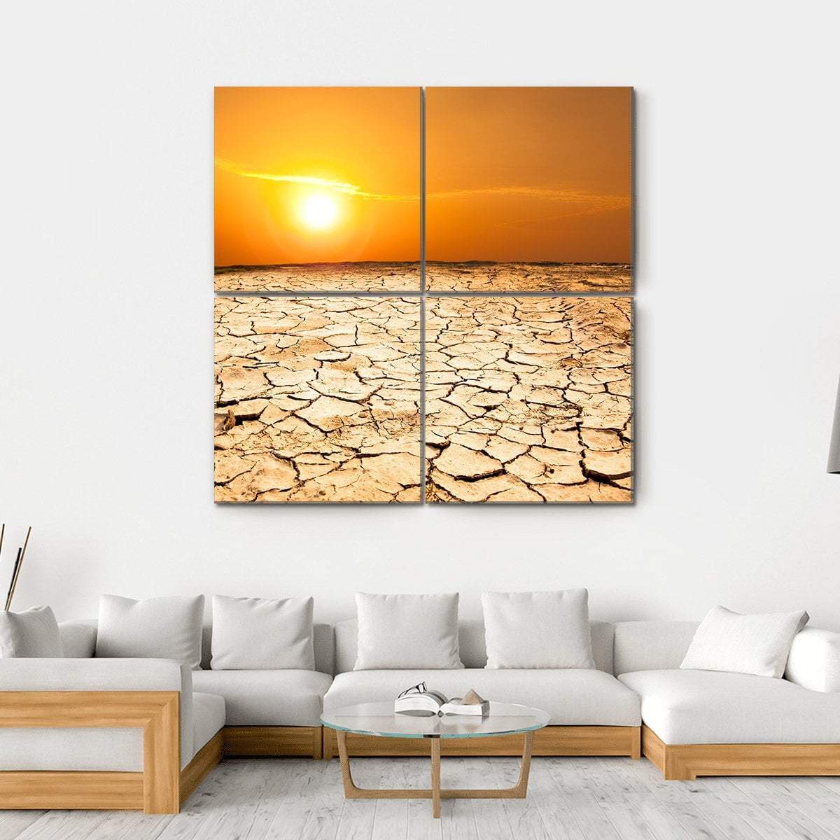 Drought Land Canvas Wall Art-4 Square-Gallery Wrap-17" x 17"-Tiaracle