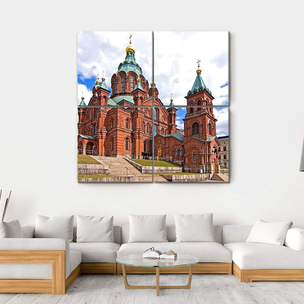 Uspensky Cathedral In Helsinki Canvas Wall Art-4 Square-Gallery Wrap-17" x 17"-Tiaracle