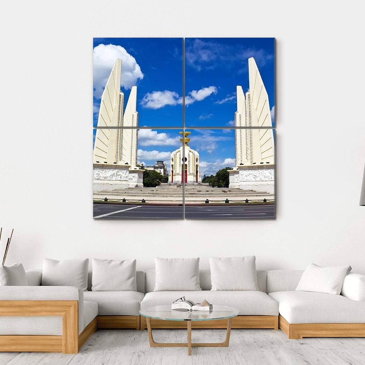 Democracy Monument Canvas Wall Art-4 Square-Gallery Wrap-17" x 17"-Tiaracle