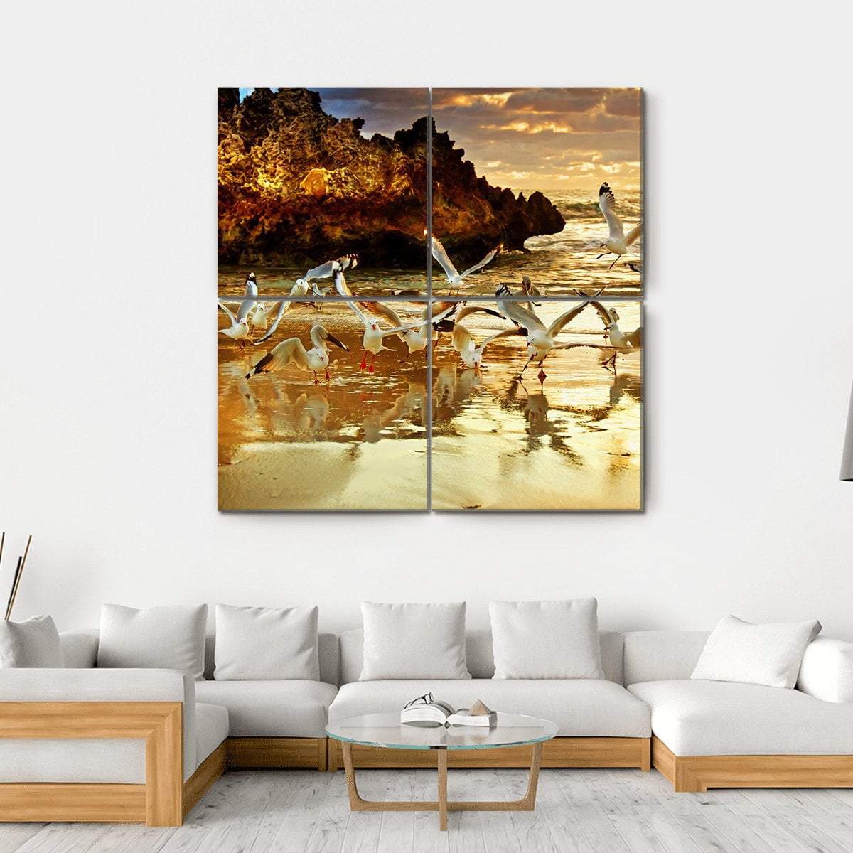 Two Rocks Perth Western Australia Canvas Wall Art-4 Square-Gallery Wrap-17" x 17"-Tiaracle
