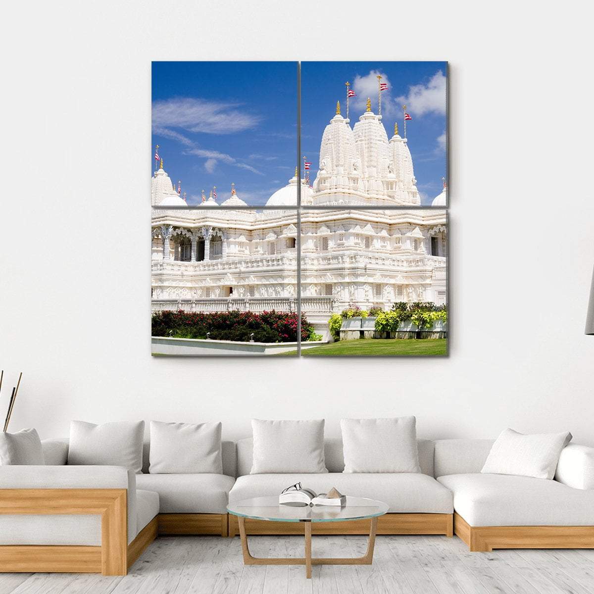 Hindu Temple Of Atlanta Canvas Wall Art-4 Square-Gallery Wrap-17" x 17"-Tiaracle