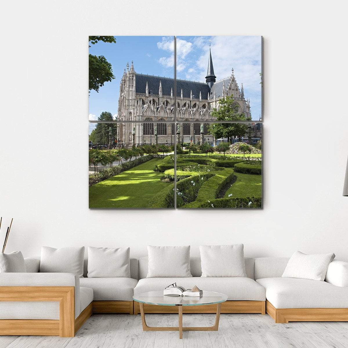 Sablon Gothic Church Canvas Wall Art-4 Square-Gallery Wrap-17" x 17"-Tiaracle