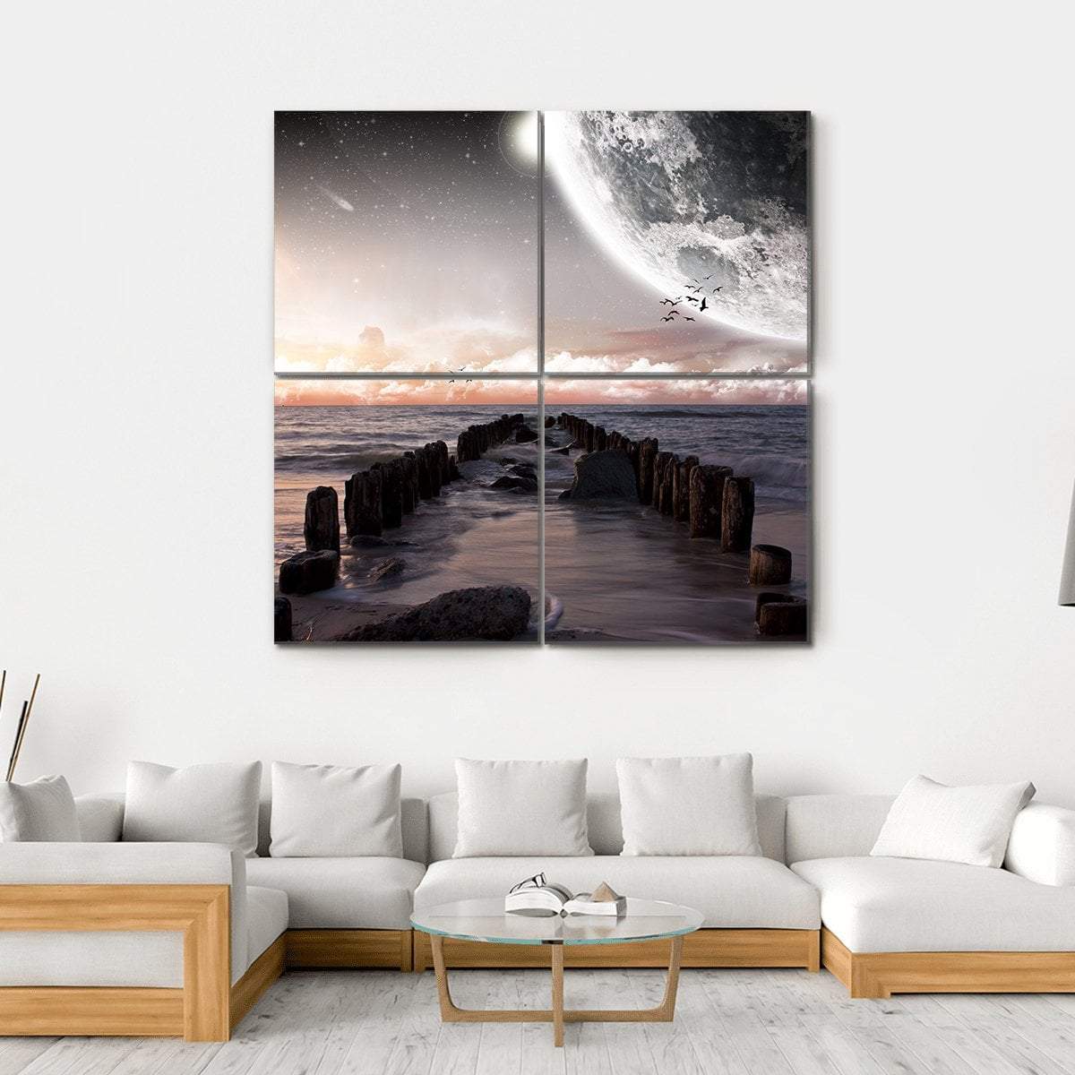 Planet Landscape Canvas Wall Art-4 Square-Gallery Wrap-17" x 17"-Tiaracle