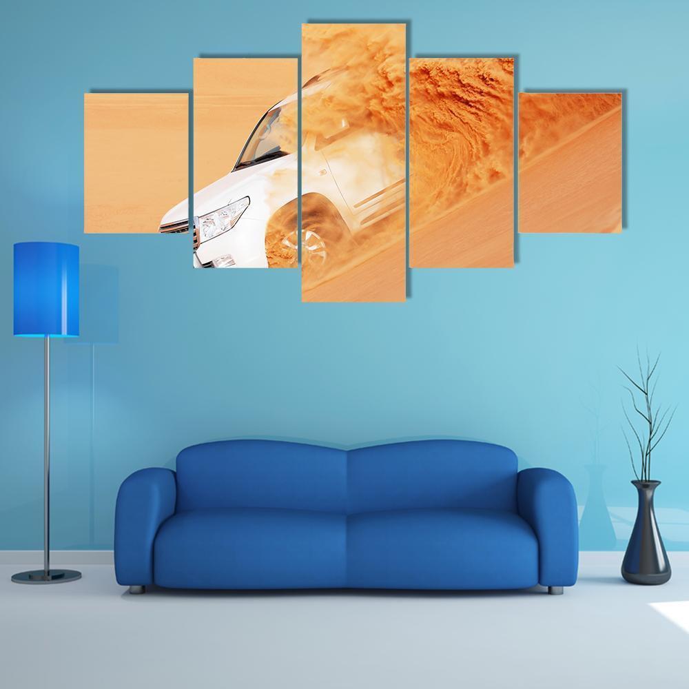 4*4 In Arabian Desert Canvas Wall Art-5 Star-Gallery Wrap-62" x 32"-Tiaracle