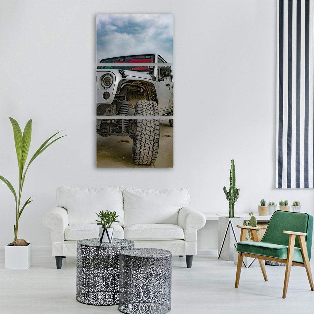 4x4 Jeep Vertical Canvas Wall Art-3 Vertical-Gallery Wrap-12" x 25"-Tiaracle