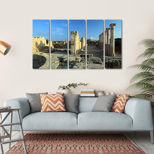 Temple Columns In Paphos Canvas Wall Art-5 Horizontal-Gallery Wrap-22" x 12"-Tiaracle